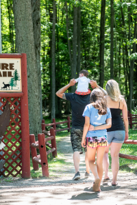 Family on nature trail