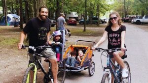 The Walker family biking